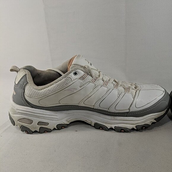 Skechers D'Lites 11 US Women Leather Sneakers Shoes White Pink Silver 11587 WGOR - Picture 8 of 15